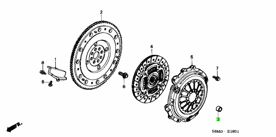 GENUINE HONDA FLYWHEEL PILOT SPIGOT BUSH BEARING K-SERIES - J.R Performance