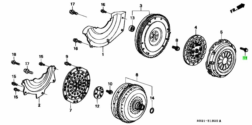 Honda OEM K/B -Series Pressure Plate Bolts - J.R Performance