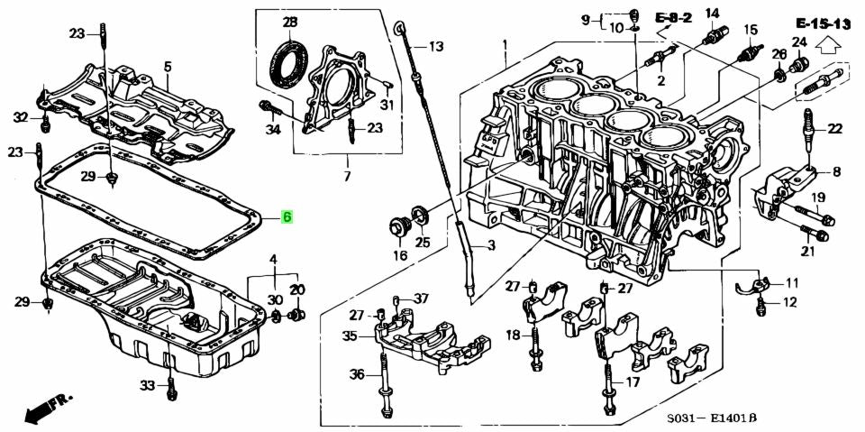 GENUINE HONDA OIL SUMP PAN GASKET B-SERIES B16A B18C - J.R Performance