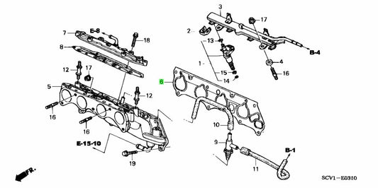 Genuine Honda Intake Inlet Manifold Gasket K-Series K20 K24 Civic Type R FN2 FD2 07-11 - J.R Performance