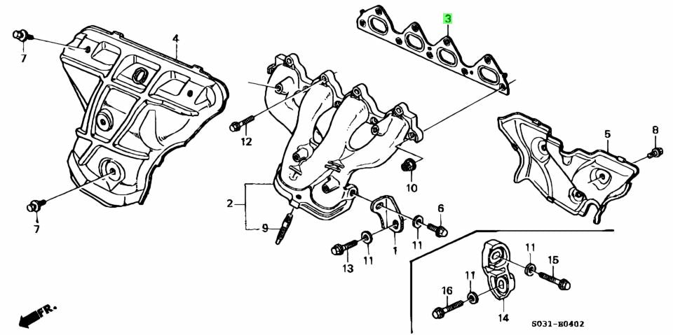 OEM HONDA B SERIES EXHAUST MANIFOLD GASKET - J.R Performance