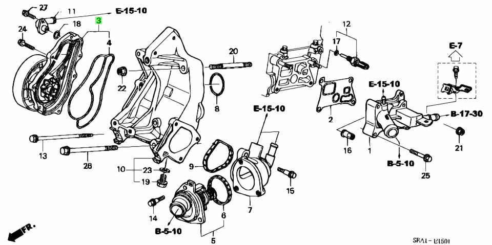 HONDA OEM - K24/K20Z4 WATER PUMP - J.R Performance