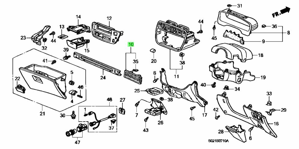 OEM HONDA SINGLE DIN RADIO BLOCK OFF - J.R Performance