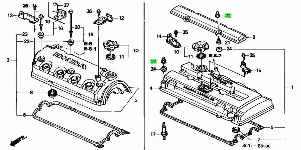 Honda OEM Chrome Valve Cover Dome Nut - J.R Performance