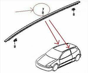 Genuine Honda EG Civic Roof Moulding Strip ( PAIR ) - J.R Performance