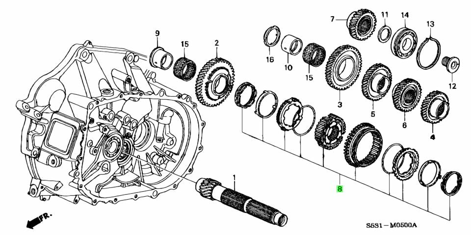 HONDA OEM SYNCHRONIZER (1-2) SLEEVE SET ( K-Series )