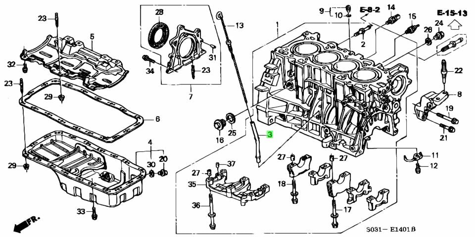 HONDA ENGINE OIL DIP STICK PIPE (CIVIC/CRX/DEL SOL/INTEGRA)