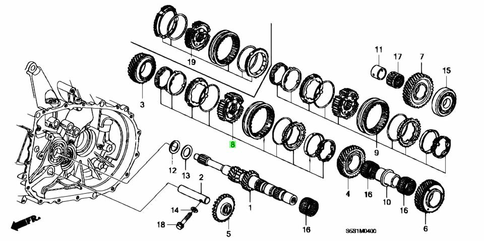 OEM Honda synchro kit 3-4 gears (Honda K20/24 engines)