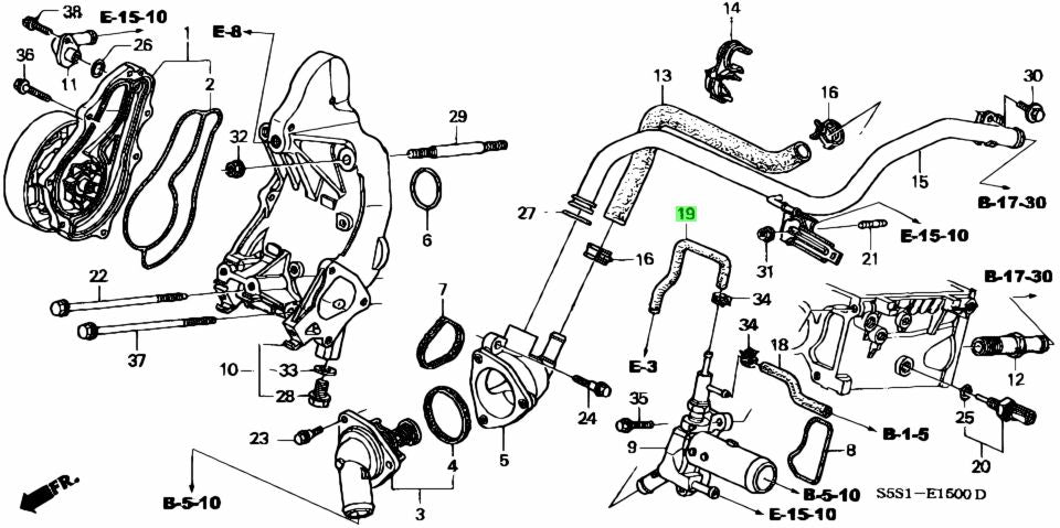 Genuine Honda Idle Air Assist Vacuum Tube Honda K-Series K20A K20Z