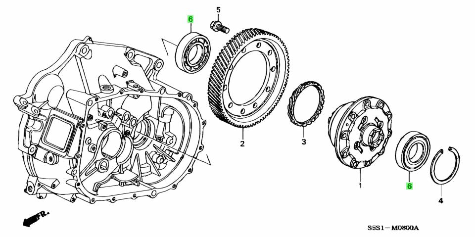 Genuine Honda Differential Diff Bearing K-Series