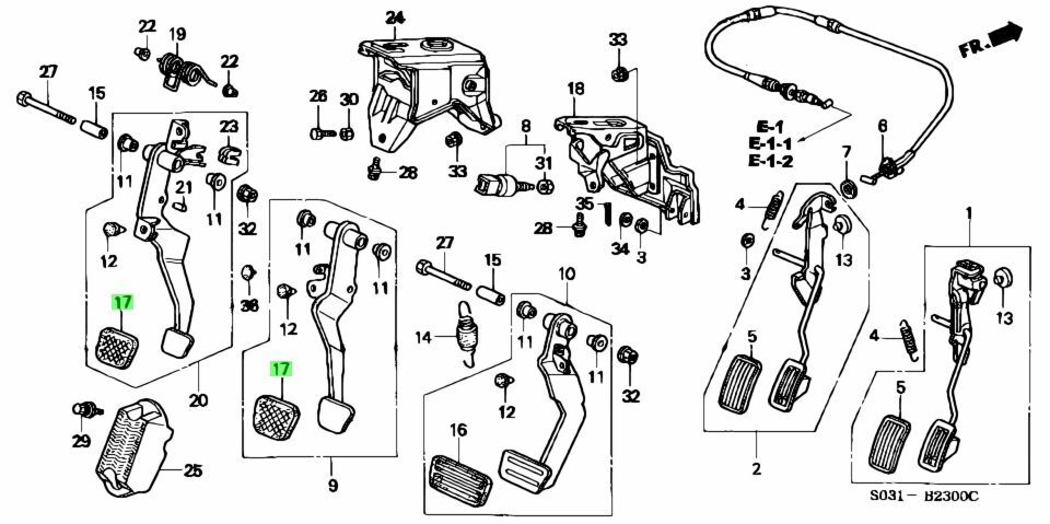 OEM HONDA BRAKE/CLUTCH PEDAL RUBBER COVER - J.R Performance 