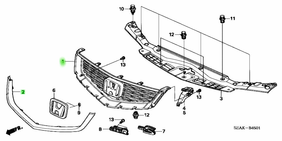 Euro R Parts Genuine Honda Accord Euro R Front Grille Kit ( Facelift 2005-2008 ) – J ...