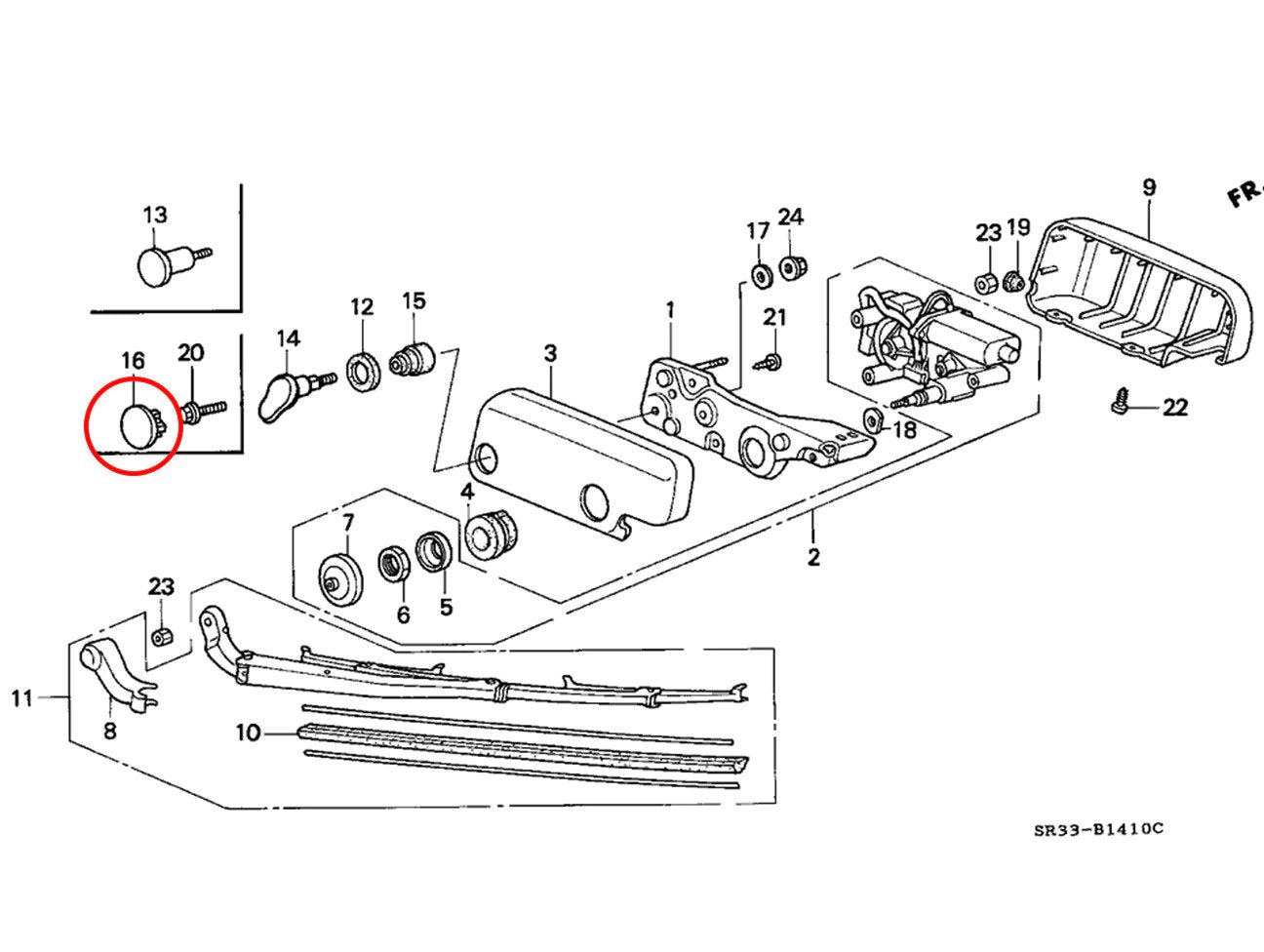 HONDA REAR WIPER PLUG - 92-95 EG CIVIC HATCHBACK - J.R Performance 