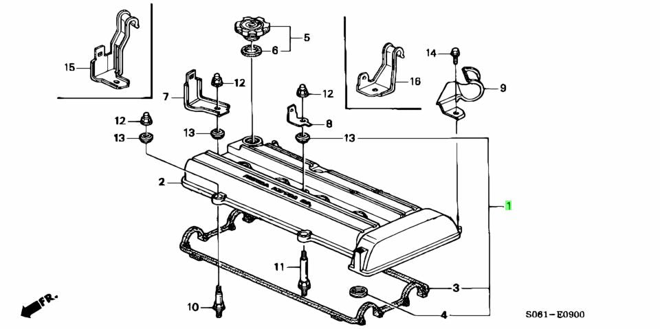 Honda genuine valve cover gasket set ( B20/B18B ) - J.R Performance 