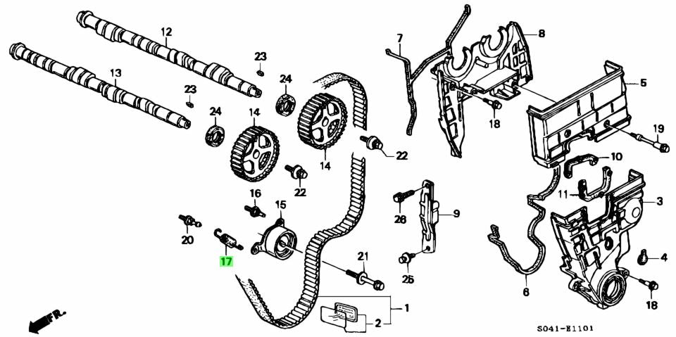 Genuine Honda Timing Belt Tensioner Spring B16A/B16A2 - J.R Performance 