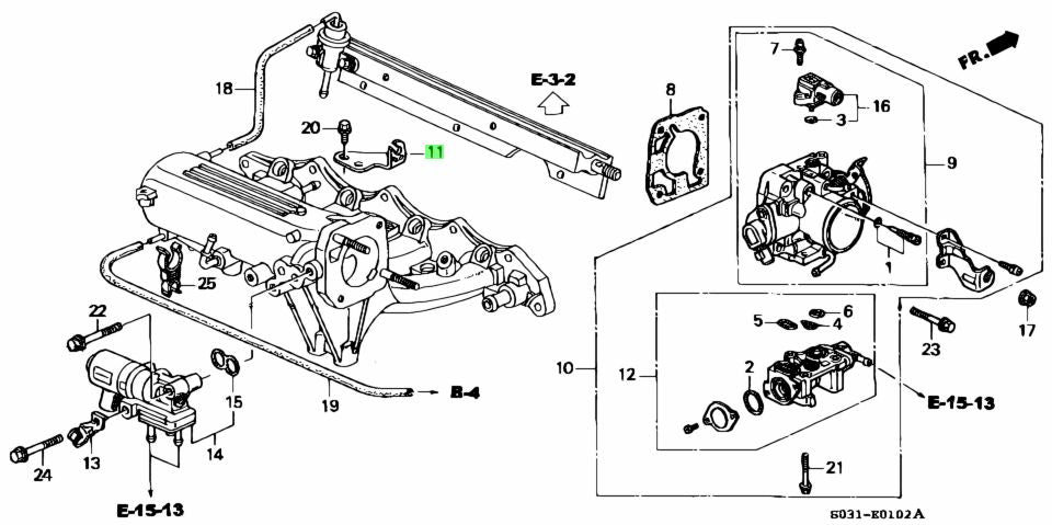 OEM HONDA THROTTLE CABLE BRACKET (CIVIC 96-00 VTI/TYPE R) - J.R Performance 