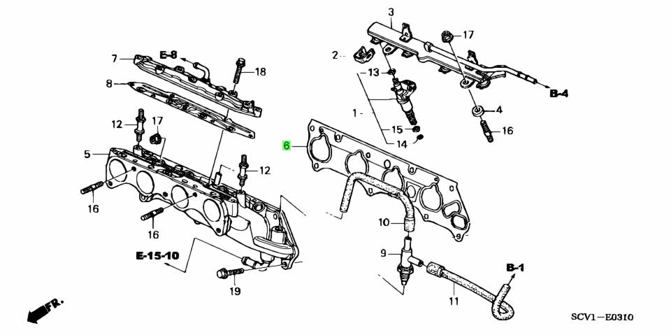 Genuine Honda Intake Inlet Manifold Gasket K-Series K20 K24 Civic Type R FN2 FD2 07-11 - J.R Performance 