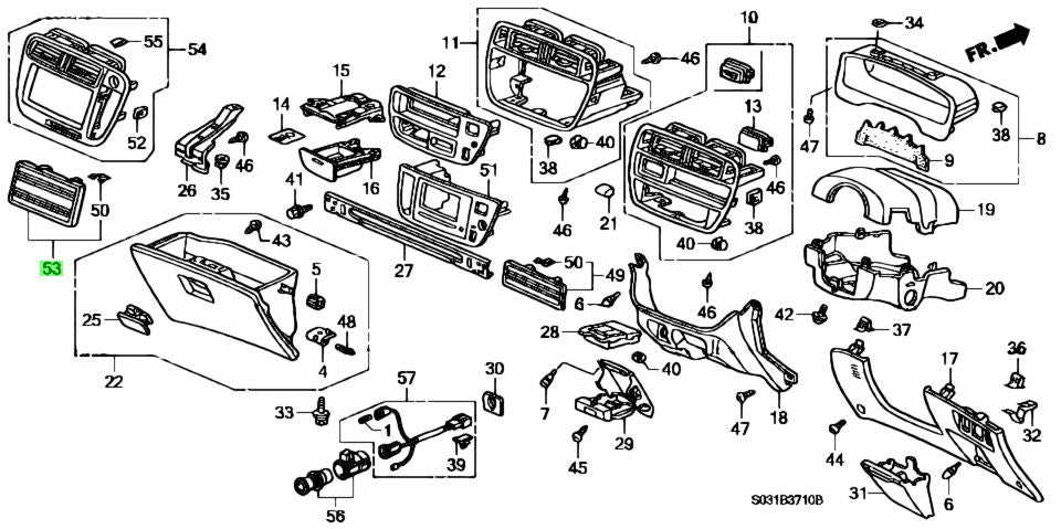 Honda OEM Double Din Radio Block Off Cover - J.R Performance 