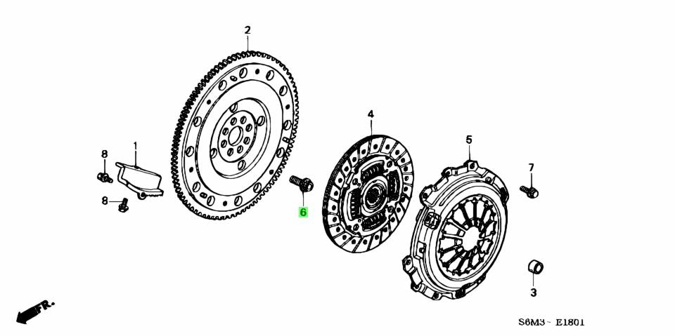 Honda OEM K-Series Flywheel bolt - J.R Performance 